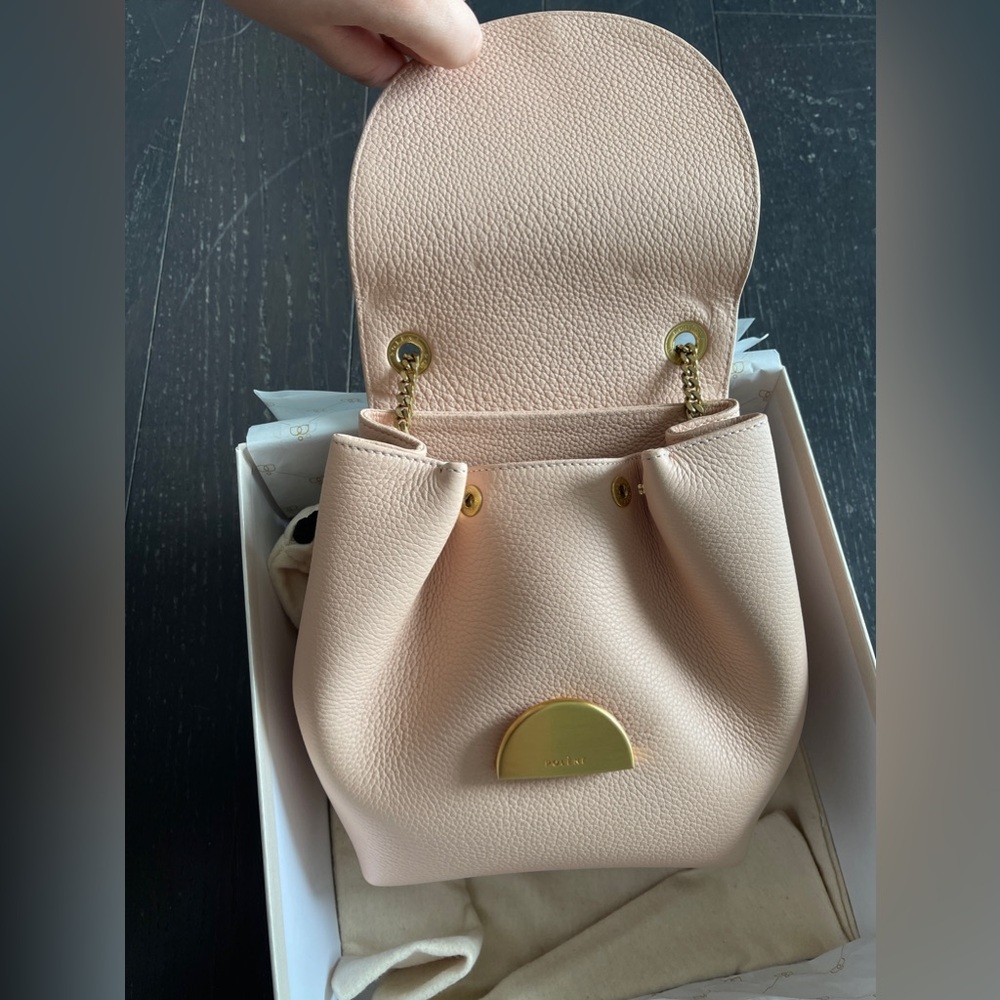 Polene numero un mini leather crossbody bag in pink - Picture 10 of 14